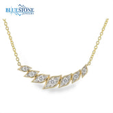 14K Gold 'Feather' Diamond Necklace - 18"